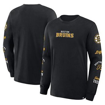 Men's Fanatics Black Boston Bruins Boxed In Legacy Long Sleeve T-Shirt