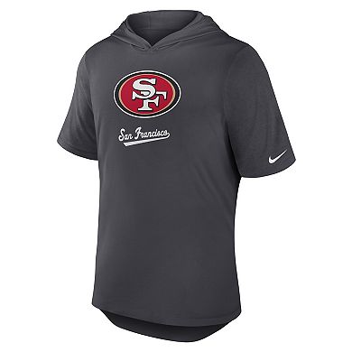 Men's Nike Anthracite San Francisco 49ers Tri-Blend Performance Hoodie T-Shirt