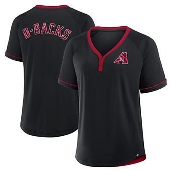 Women's Fanatics Black Arizona Diamondbacks League Diva Star Raglan V-Neck T-Shirt