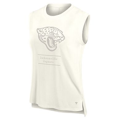 Women's Fanatics Cream Jacksonville Jaguars Studio Embrace Tank Top