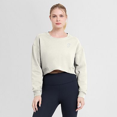 Women's Fanatics Cream San Francisco Giants Relax Studio Cropped Pullover Sweatshirt