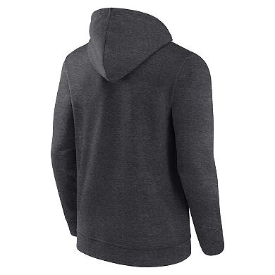 Men's Fanatics Heather Charcoal Notre Dame Fighting Irish Iconic Fleece Full-Zip Hoodie
