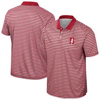 Men's Colosseum Cardinal Stanford Cardinal Striped Polo