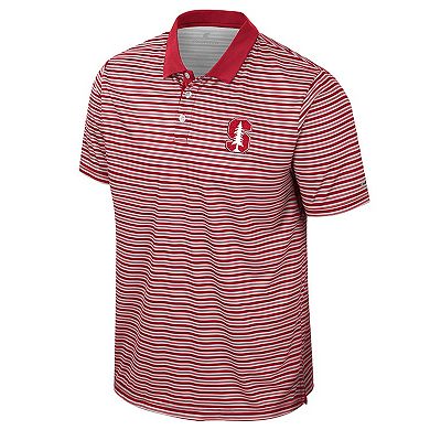 Men's Colosseum Cardinal Stanford Cardinal Striped Polo