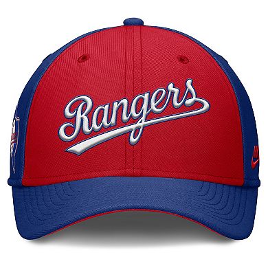 Men's Nike Royal/Red Texas Rangers Rise Swoosh Performance Flex Hat