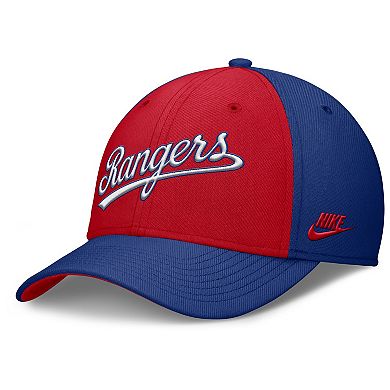 Men's Nike Royal/Red Texas Rangers Rise Swoosh Performance Flex Hat