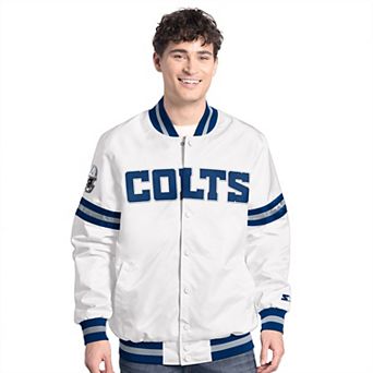 Men's Starter White Indianapolis Colts Scout Full-Snap Varsity Jacket