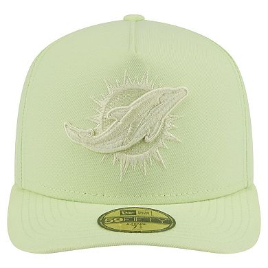 Men's New Era Light Green Miami Dolphins Color Pack A-Frame 59FIFTY Fitted Hat