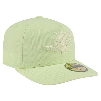 Men's New Era Light Green Miami Dolphins Color Pack A-Frame 59FIFTY Fitted Hat