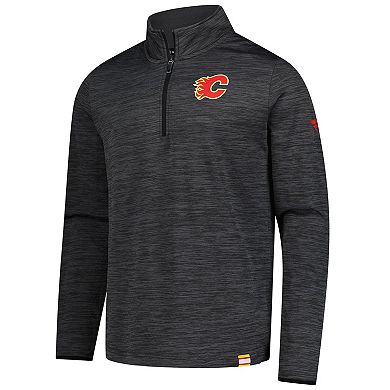 Men's Fanatics Heather Charcoal Calgary Flames Authentic Pro Lightweight Quarter-Zip Pullover