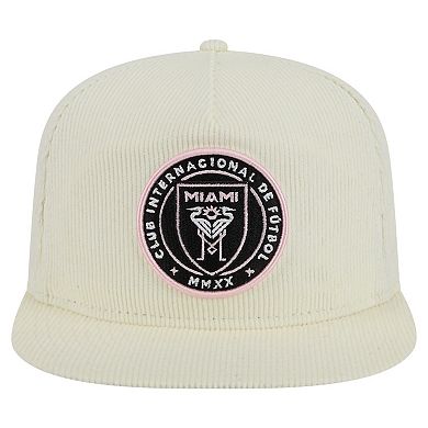 Men's New Era Cream Inter Miami CF 2025 Kickoff Snapback Golfer Hat