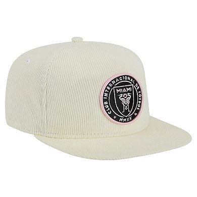 Men's New Era Cream Inter Miami CF 2025 Kickoff Snapback Golfer Hat