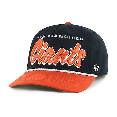 Men's '47 Black San Francisco Giants Dropshadow Rope Hitch Adjustable Hat