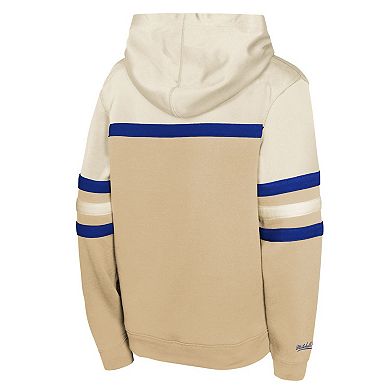 Men's Mitchell & Ness Cream Los Angeles Dodgers Head Coach Pullover Hoodie