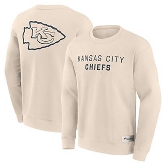 Men's Fanatics Cream Kansas City Chiefs Elements Future Ground Lettering Pullover Sweatshirt