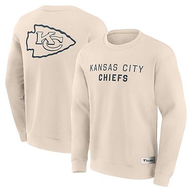 Men's Fanatics Cream Kansas City Chiefs Elements Future Ground Lettering Pullover Sweatshirt