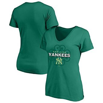 Women's Profile Kelly Green New York Yankees Plus Size Celtic V-Neck T-Shirt