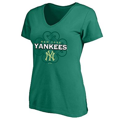 Women's Profile Kelly Green New York Yankees Plus Size Celtic V-Neck T-Shirt