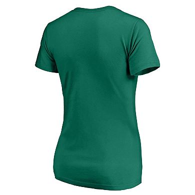 Women's Profile Kelly Green New York Yankees Plus Size Celtic V-Neck T-Shirt