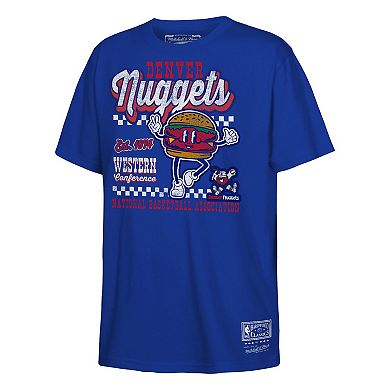 Youth Mitchell & Ness Royal Denver Nuggets Concession Food Character T-Shirt