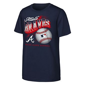 Youth Navy Atlanta Braves Outta Here T-Shirt