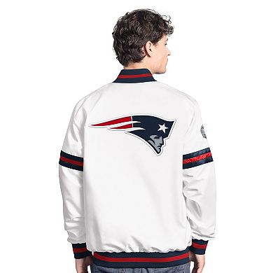Men's Starter White New England Patriots Scout Full-Snap Varsity Jacket