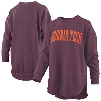 Women's Pressbox Maroon Virginia Tech Hokies Melange Poncho Vintage Fleece Long Sleeve Pullover Sweatshirt