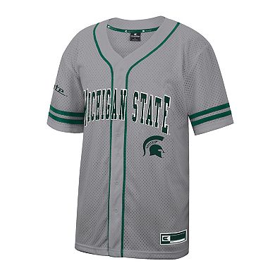 Men's Colosseum Gray Michigan State Spartans Free Spirited Baseball Jersey