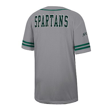 Men's Colosseum Gray Michigan State Spartans Free Spirited Baseball Jersey