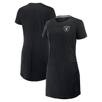 Women's Fanatics Black Las Vegas Raiders Ruched Drape T-Shirt Dress