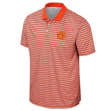Men's Colosseum Orange Clemson Tigers Striped Polo