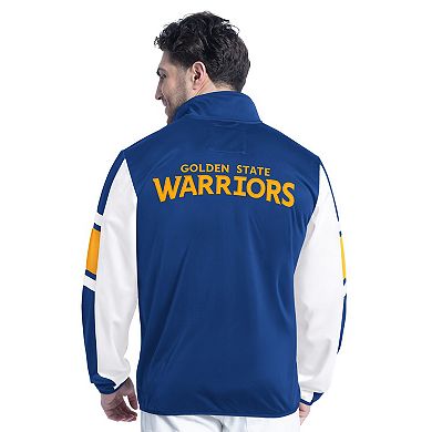 Men's G-III Sports by Carl Banks Royal/White Golden State Warriors Back Field Full-Zip Track Jacket