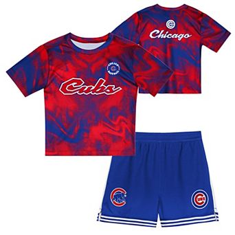 Toddler Red/Royal Chicago Cubs Pinch Hitter Infielder T-Shirt & Shorts Set