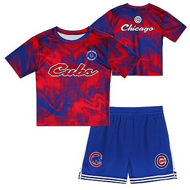 Toddler Red/Royal Chicago Cubs Pinch Hitter Infielder T-Shirt & Shorts Set