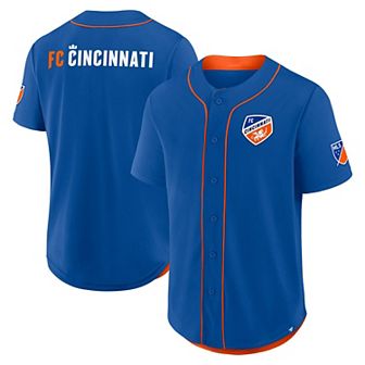 Men's Fanatics Blue FC Cincinnati Injury Time Baseball Jersey
