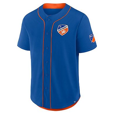 Men's Fanatics Blue FC Cincinnati Injury Time Baseball Jersey