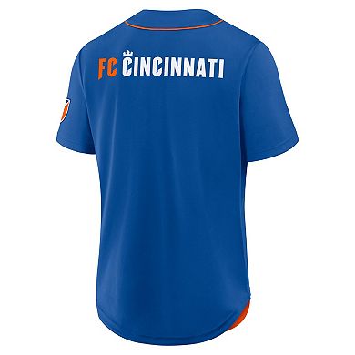 Men's Fanatics Blue FC Cincinnati Injury Time Baseball Jersey