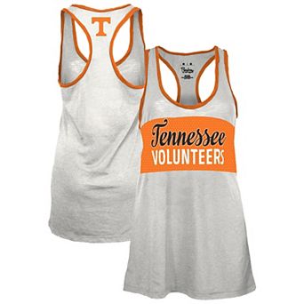Women's Pressbox White/Tennessee Orange Tennessee Volunteers Tracy Racerback Tank Top