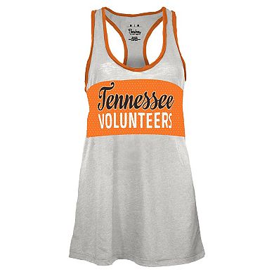 Women's Pressbox White/Tennessee Orange Tennessee Volunteers Tracy Racerback Tank Top