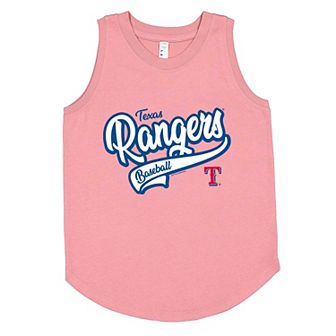 Girls Youth Soft as a Grape Pink Texas Rangers Tank Top