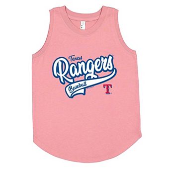 Girls Youth Soft as a Grape Pink Texas Rangers Tank Top