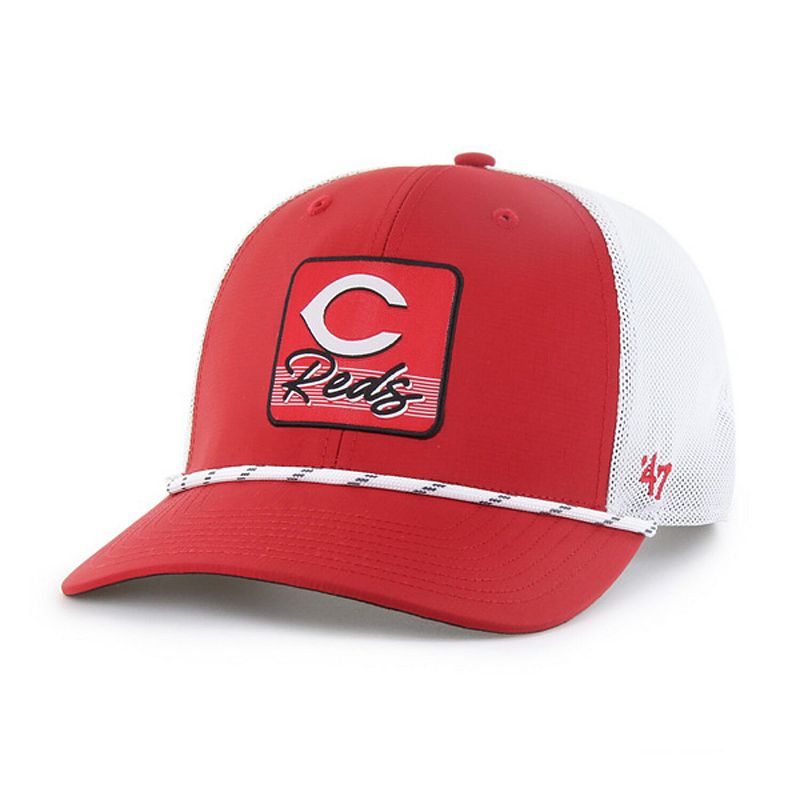 Men's '47 Red/White Cincinnati Reds Scratch Adjustable Trucker Hat, Red Red