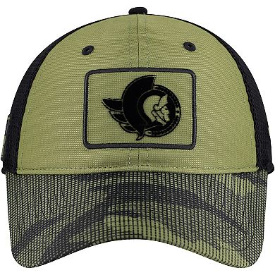 Men's Fanatics Olive Ottawa Senators Military Appreciation Trucker Adjustable Hat