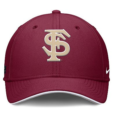 Men's Nike Garnet Florida State Seminoles 2025 Dugout Coaches Rise Swoosh Performance Flex Hat