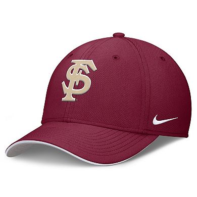 Men's Nike Garnet Florida State Seminoles 2025 Dugout Coaches Rise Swoosh Performance Flex Hat