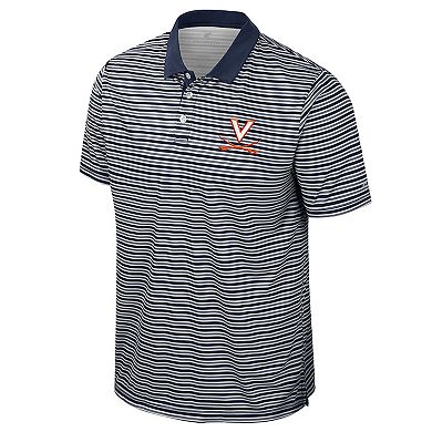 Men's Colosseum Navy Virginia Cavaliers Striped Polo