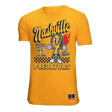 Men's Mitchell & Ness Gold Nashville Predators Local Food T-Shirt