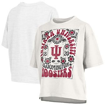 Women's Pressbox White Indiana Hoosiers Harmony Oversized T-Shirt