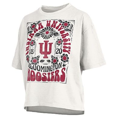 Women's Pressbox White Indiana Hoosiers Harmony Oversized T-Shirt
