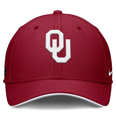 Men's Nike Crimson Oklahoma Sooners 2025 Dugout Coaches Rise Swoosh Performance Flex Hat